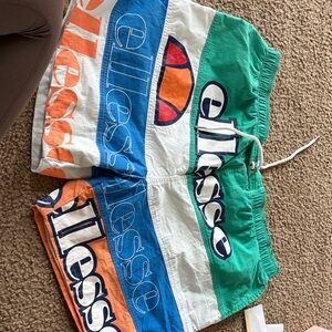 B60 NWOT Men’s 3XL Ellesse Green, Blue, Orange and White Colorblock Swim Shorts